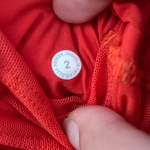 Lululemon bright red on the fly mid rise shorts - Picture 5 of 9